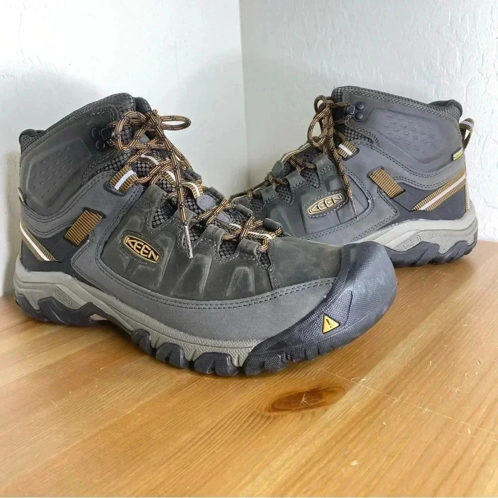 KEEN 1017787 Targhee III Mid Waterproof Hiking Black Olive Boots Size 13